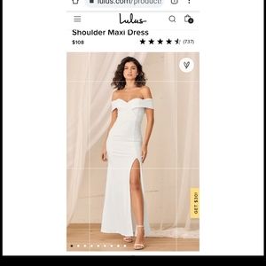 Lulu's size large off the shoulder wedding dress